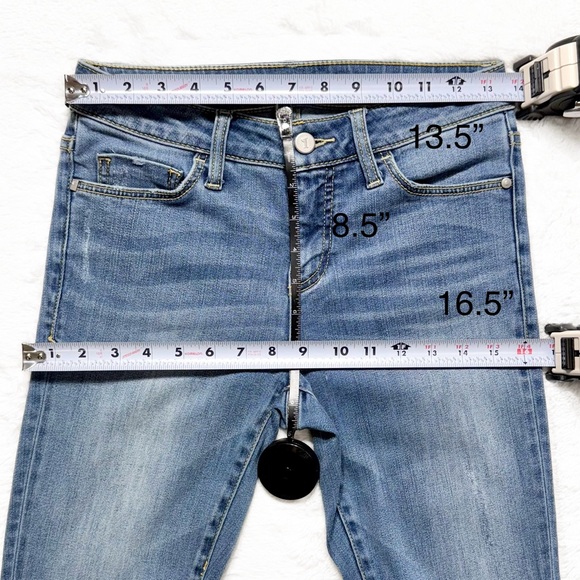 Anthropologie Pilcro Patchwork Step Hem Fringe Hem Distressed Skinny Jeans - Picture 12 of 15